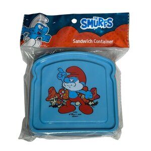 The Smurfs Reusable Sandwich Container Kids Lunch Box New